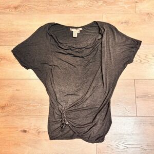 MAX STUDIO Womens‎ Dark Gray Dolman Sleeve Gathered Ruched Tunic Top Medium M